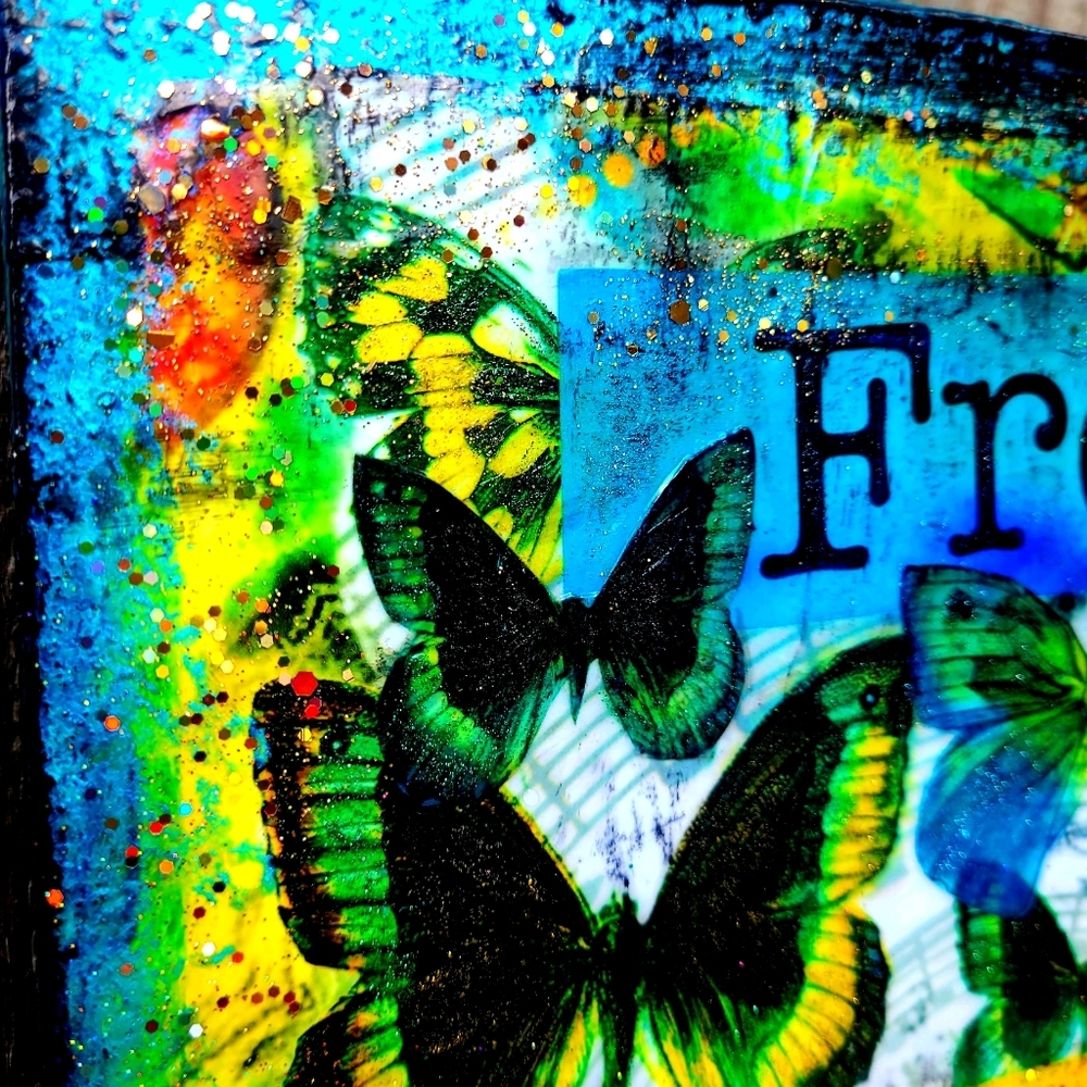 Free Your Mind Butterfly Original Mixed Media Collage - Picture 5 of 8